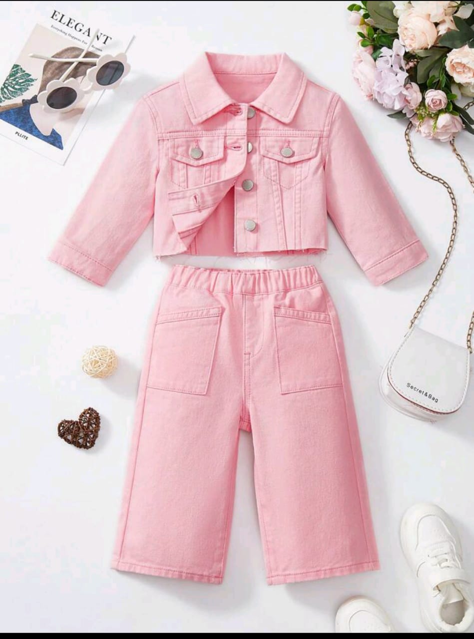 Plush - Denim Coord Set - Barbie Pink