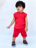 Plush-Waffle Textured Sandos-Red