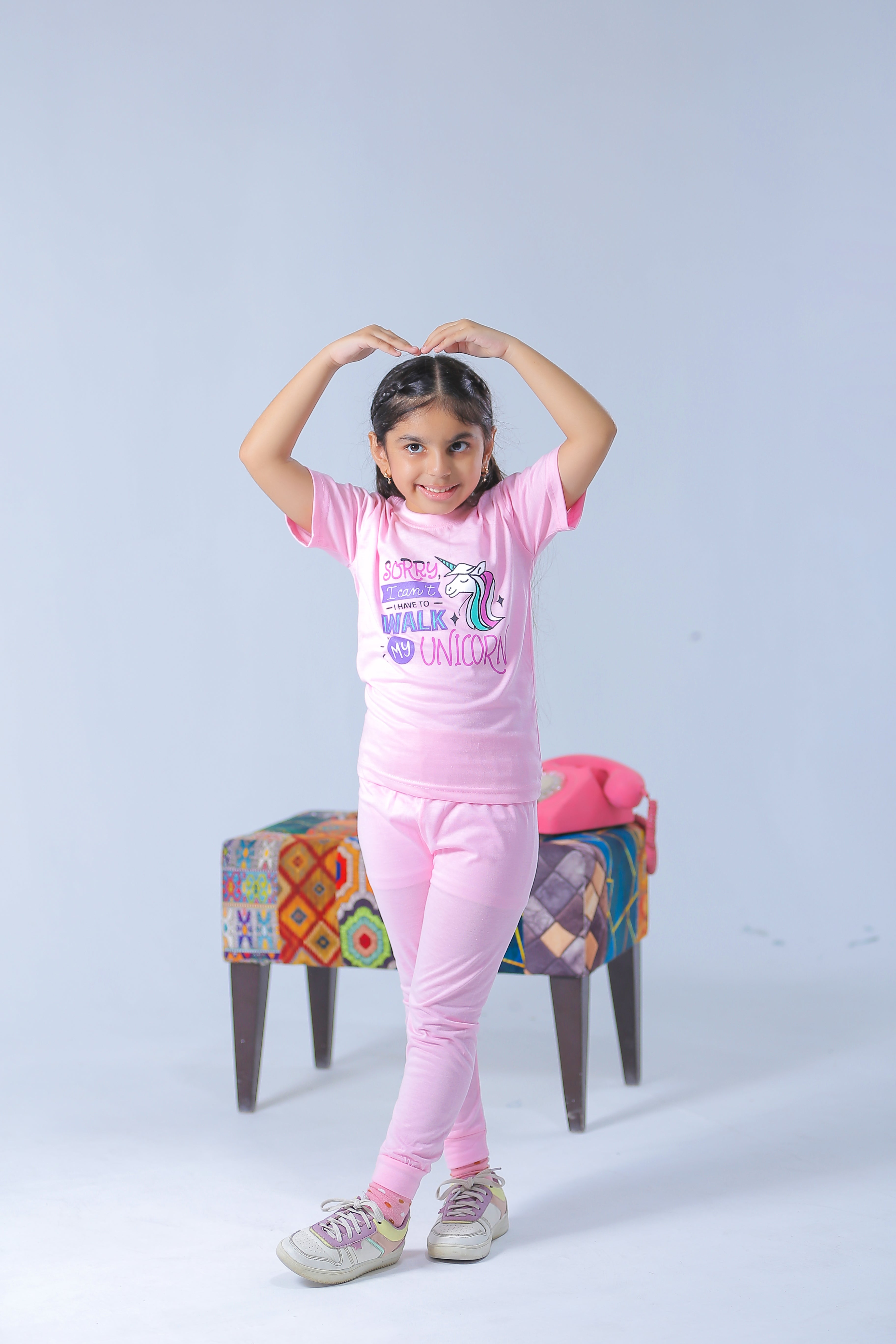 Plush-Nifty Basics - Unicorn in Pink with Cuffed Trousers