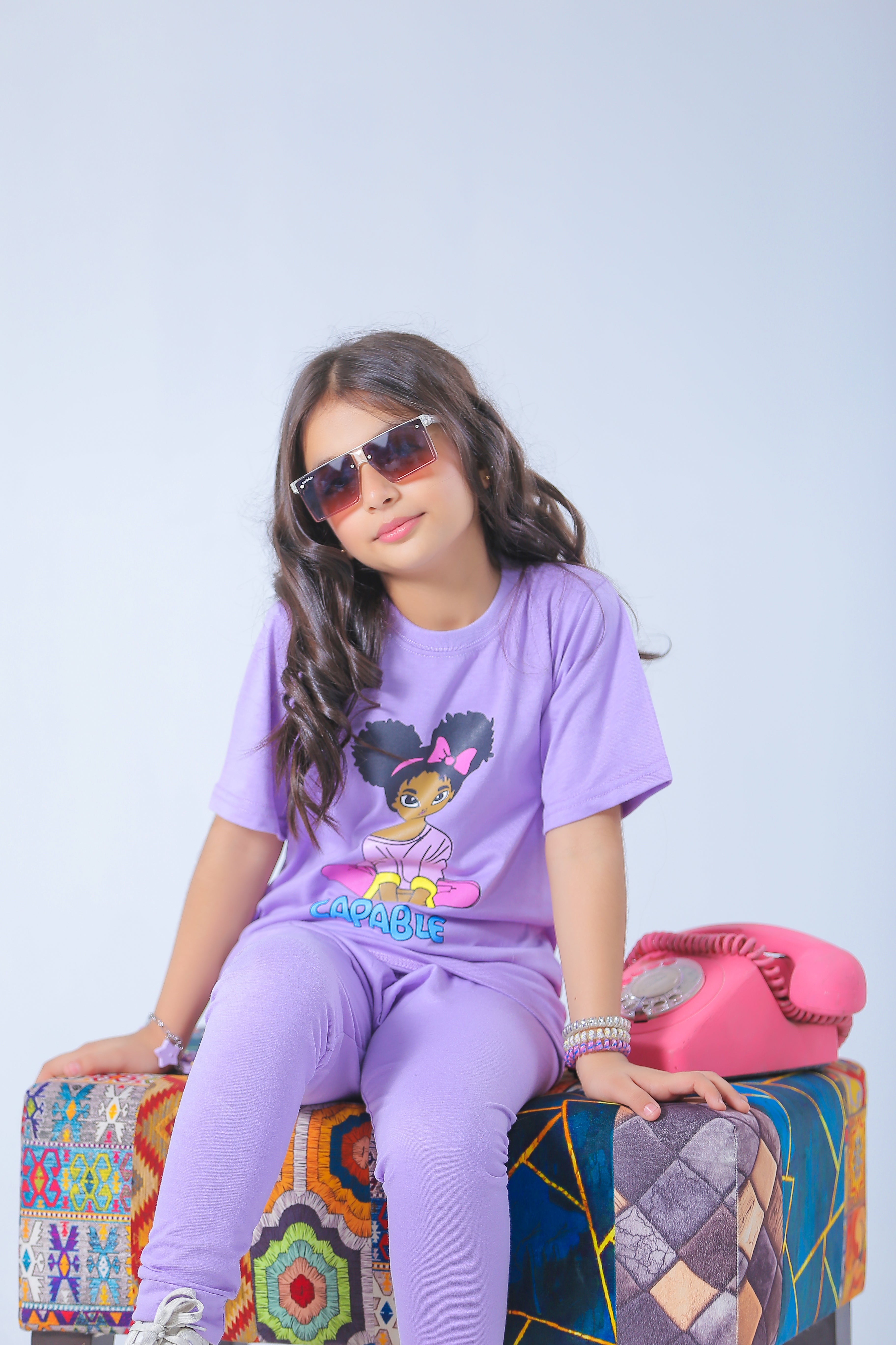 Plush-Nifty Basics - Capable Girl in Purple with Cuffed Trousers