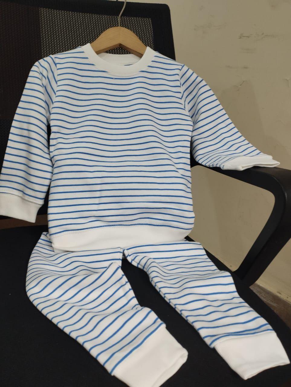 Fleece Shirt & Trouser - Light Blue Stripes