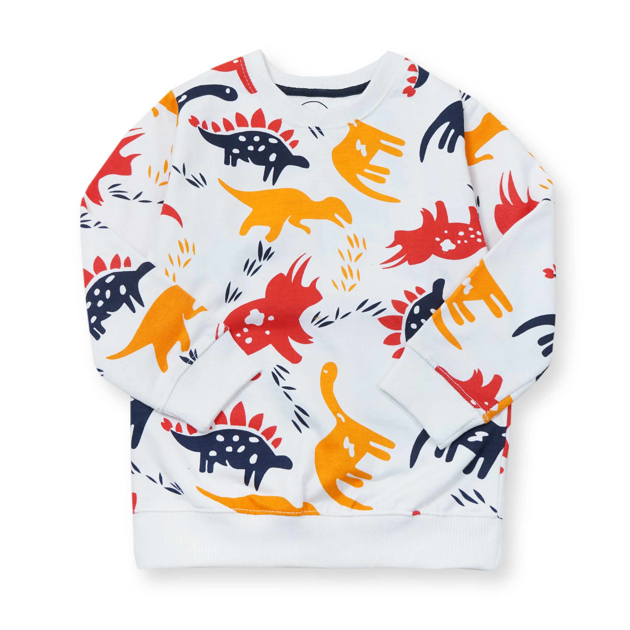 Fleece Shirt & Trouser - Dino World in White