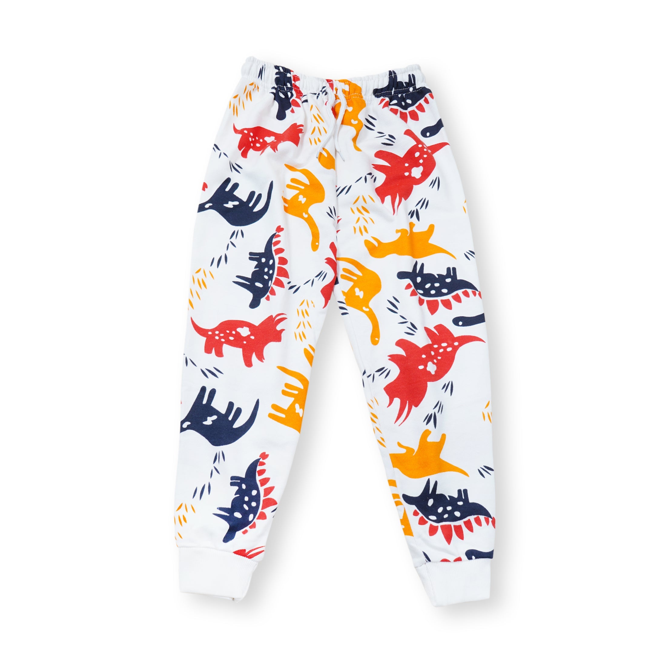 Fleece Shirt & Trouser - Dino World in White