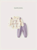 Sweatshirt Trousers Set - Smile in Lilac Contrast