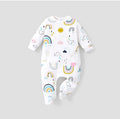 Plush-Printed Romper - Rainbow and Unicorns