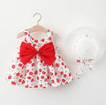 Baby Girl 2PCS ALL OVER PRINT SLEEVELESS DRESS WITH HAT