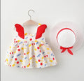 Baby Girl 2PCS ALL OVER PRINT SLEEVELESS DRESS WITH HAT