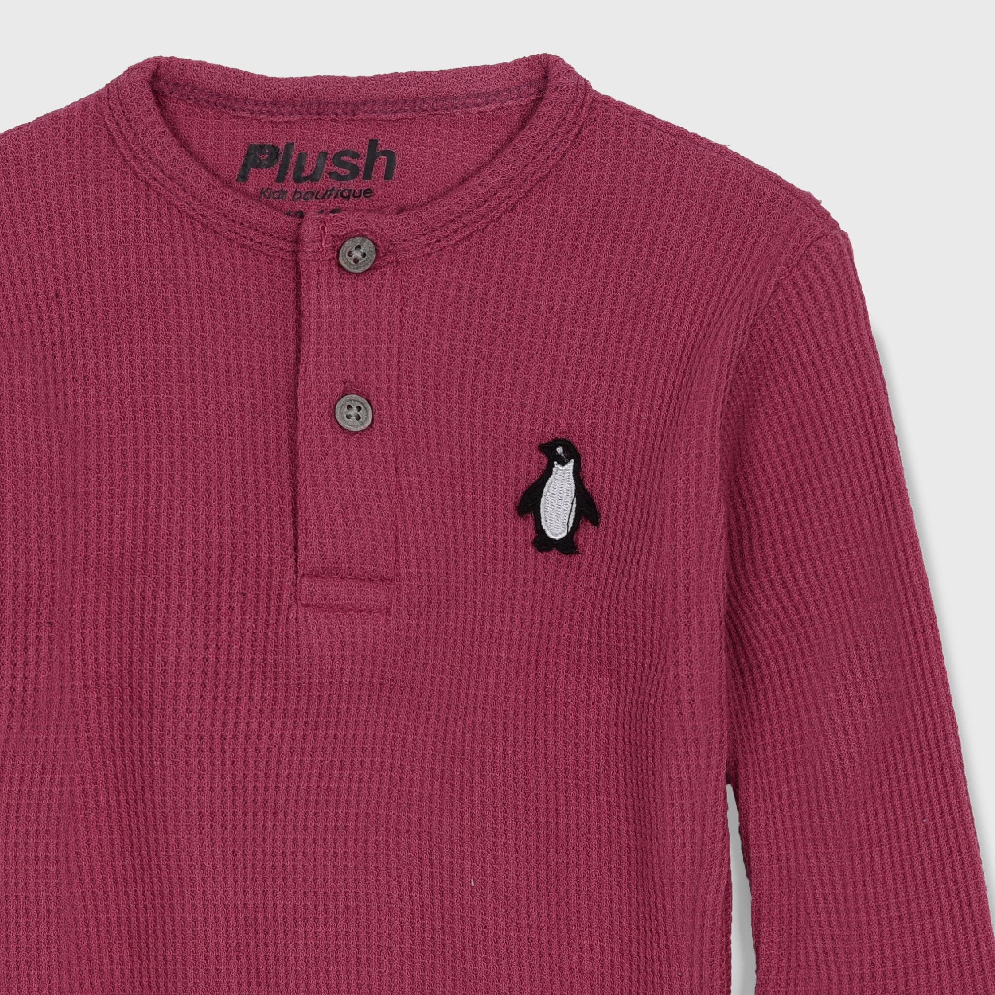 Plush-Waffle Textured Basic PJ Set-Maroon – Nifty.pk