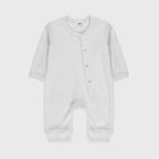Plush Winter Rompers with side button inseam - White