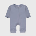 Plush Winter Rompers with side button inseam - Blue