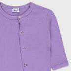 Plush Winter Rompers with side button inseam - Purple