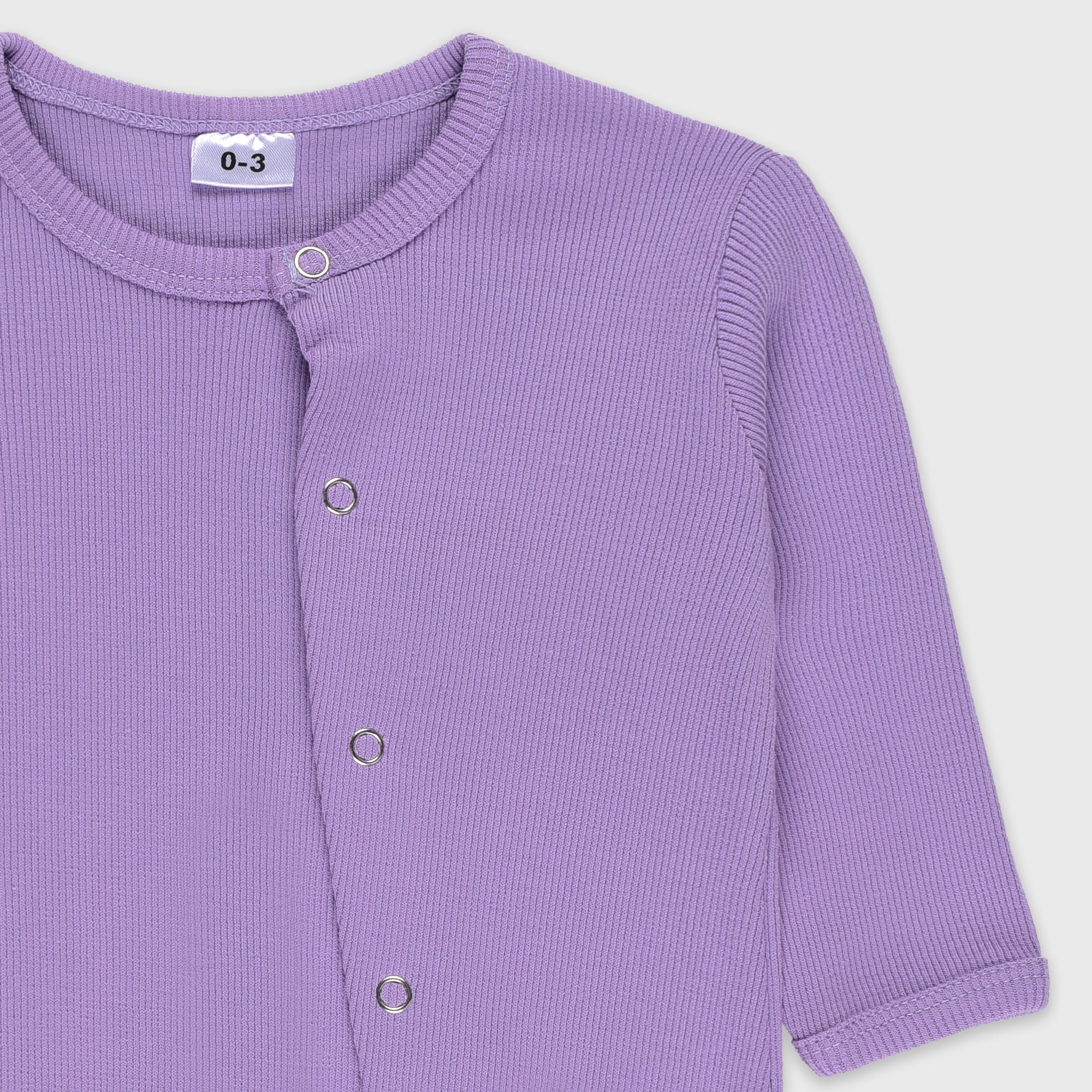 Plush Winter Rompers with side button inseam - Purple