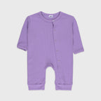 Plush Winter Rompers with side button inseam - Purple