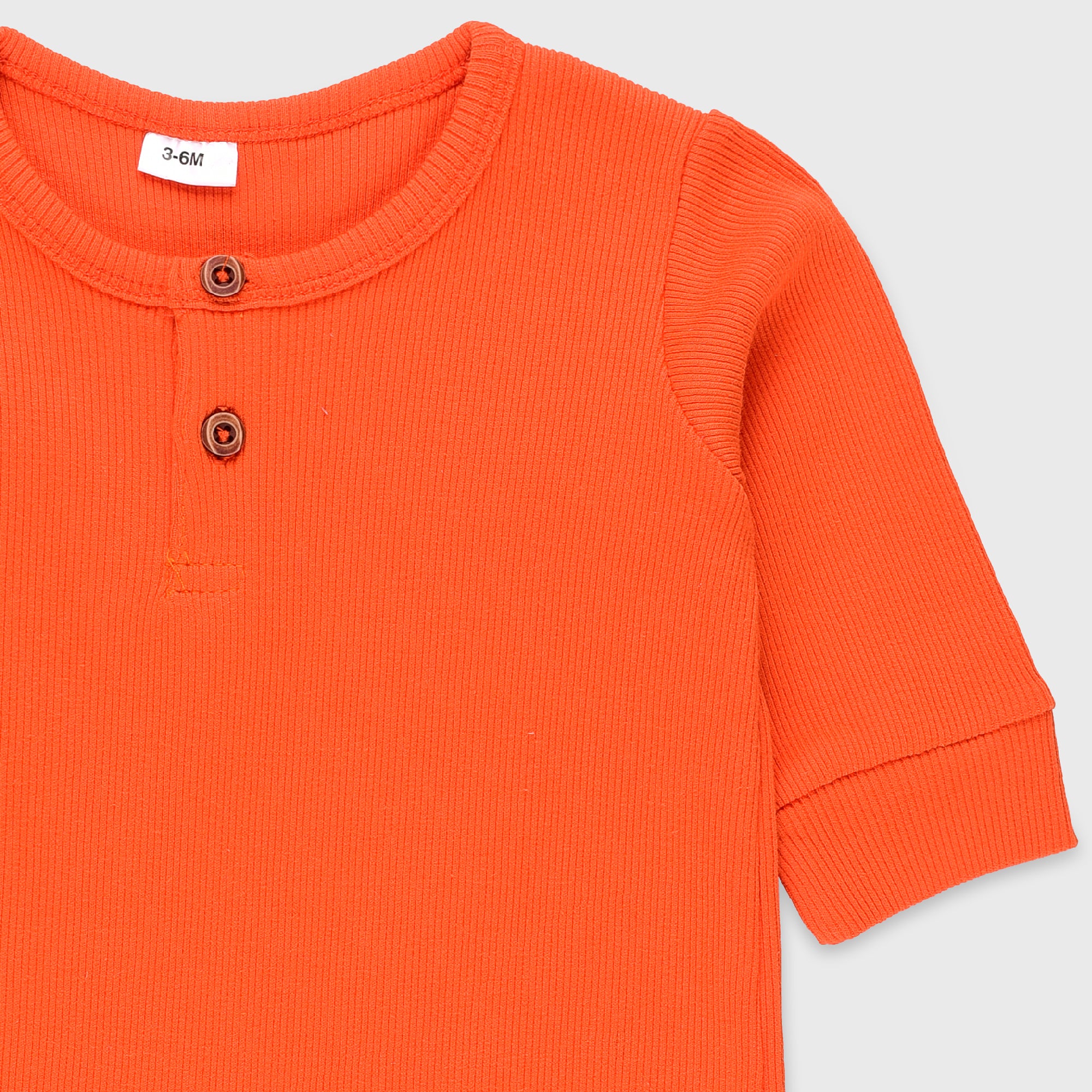 Plush Winter Rompers with side button inseam - Orange