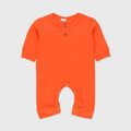 Plush Winter Rompers with side button inseam - Orange