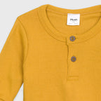 Plush Round Neck Style Ribbed Knit Basic Set - Yellow