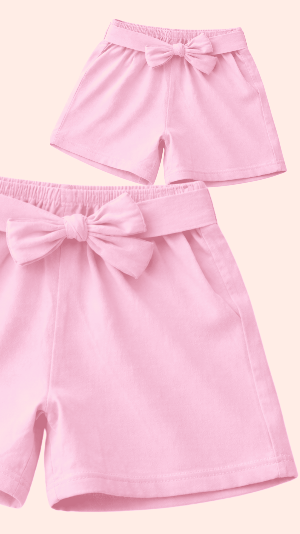 Girls pink shorts set with butterfly print t-shirt