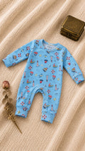 Blue baby romper with nautical boat print