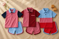 Toddler boy color block polo shirt jersey shorts set 3 pack