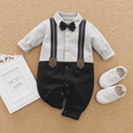 Newborn Gentleman Romper - Grey & Black