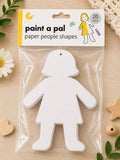 20-pack of white paper people girl-shaped cutouts for kids' DIY painting.