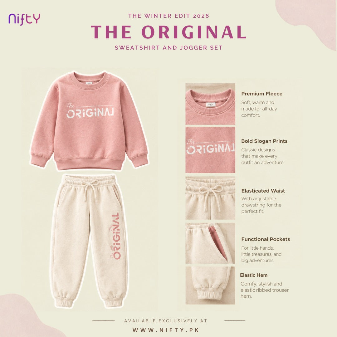 Blush Pink “The Original” Kids Sweatshirt & Jogger Set