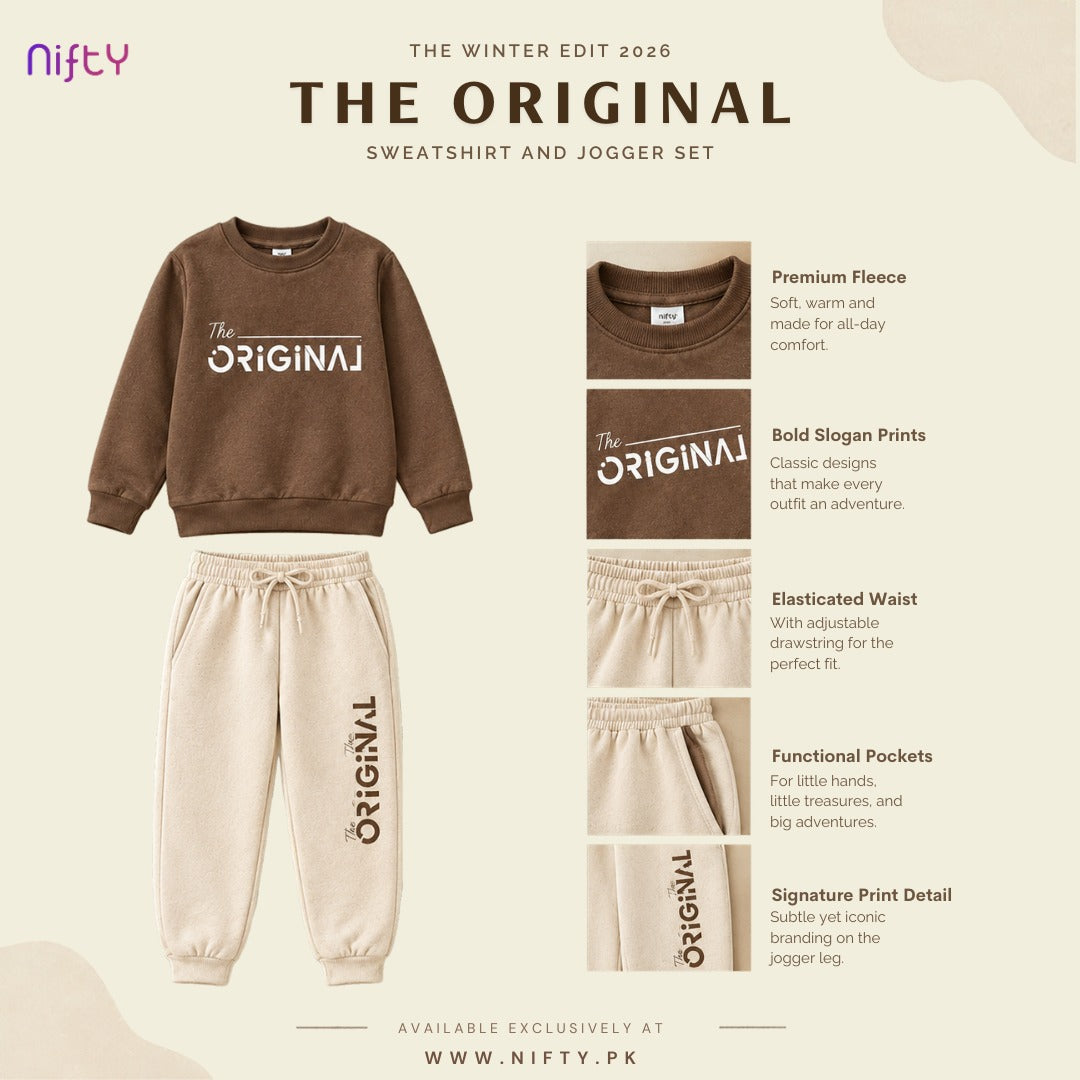 Brown “The Original” Kids Sweatshirt & Jogger Set