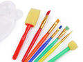 7-piece colorful kids' art set with assorted paint brushes and foam sponges.
