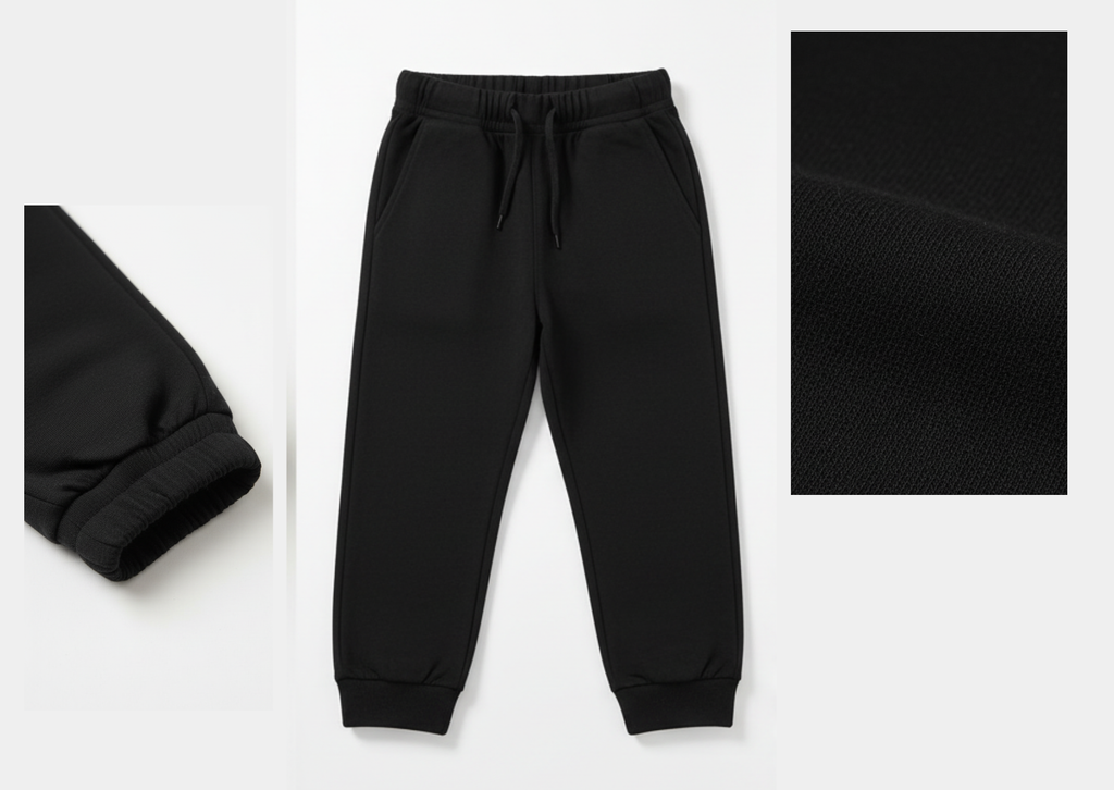 Girls black heartbeat t-shirt and jogger set for summer