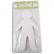 White paper person-shaped cutouts for kids' DIY crafts and school projects.