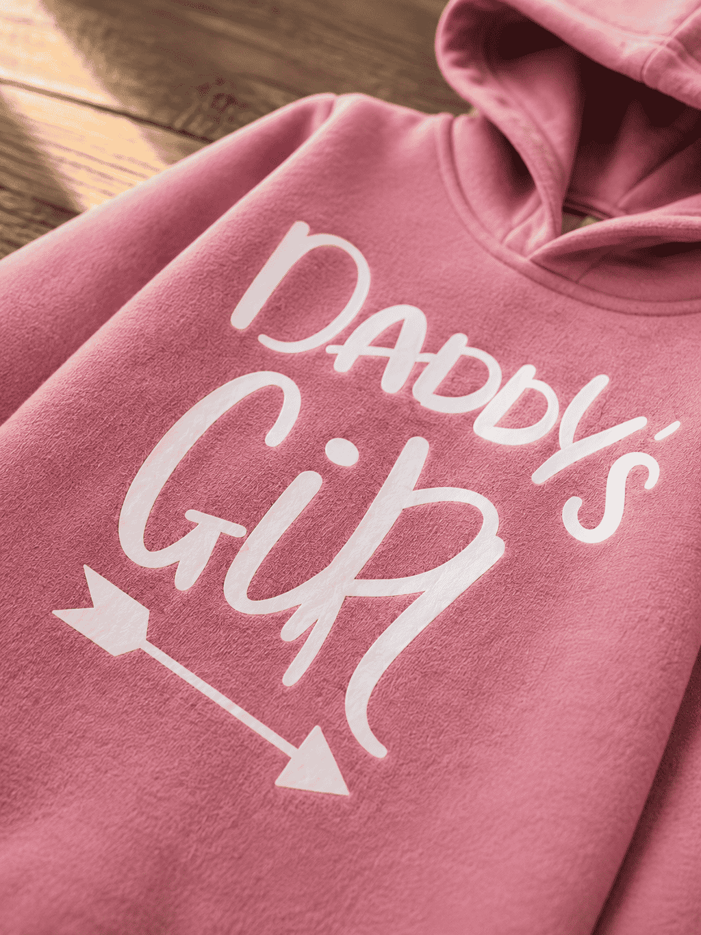 Plush-Hoodie Romper - Daddys girl in Dark Pink