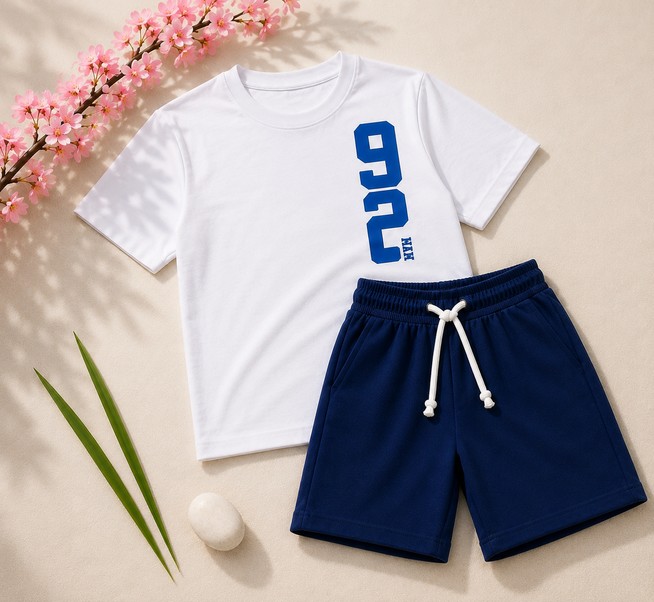 Boys White & Blue "92 Max" T-Shirt & Shorts Set