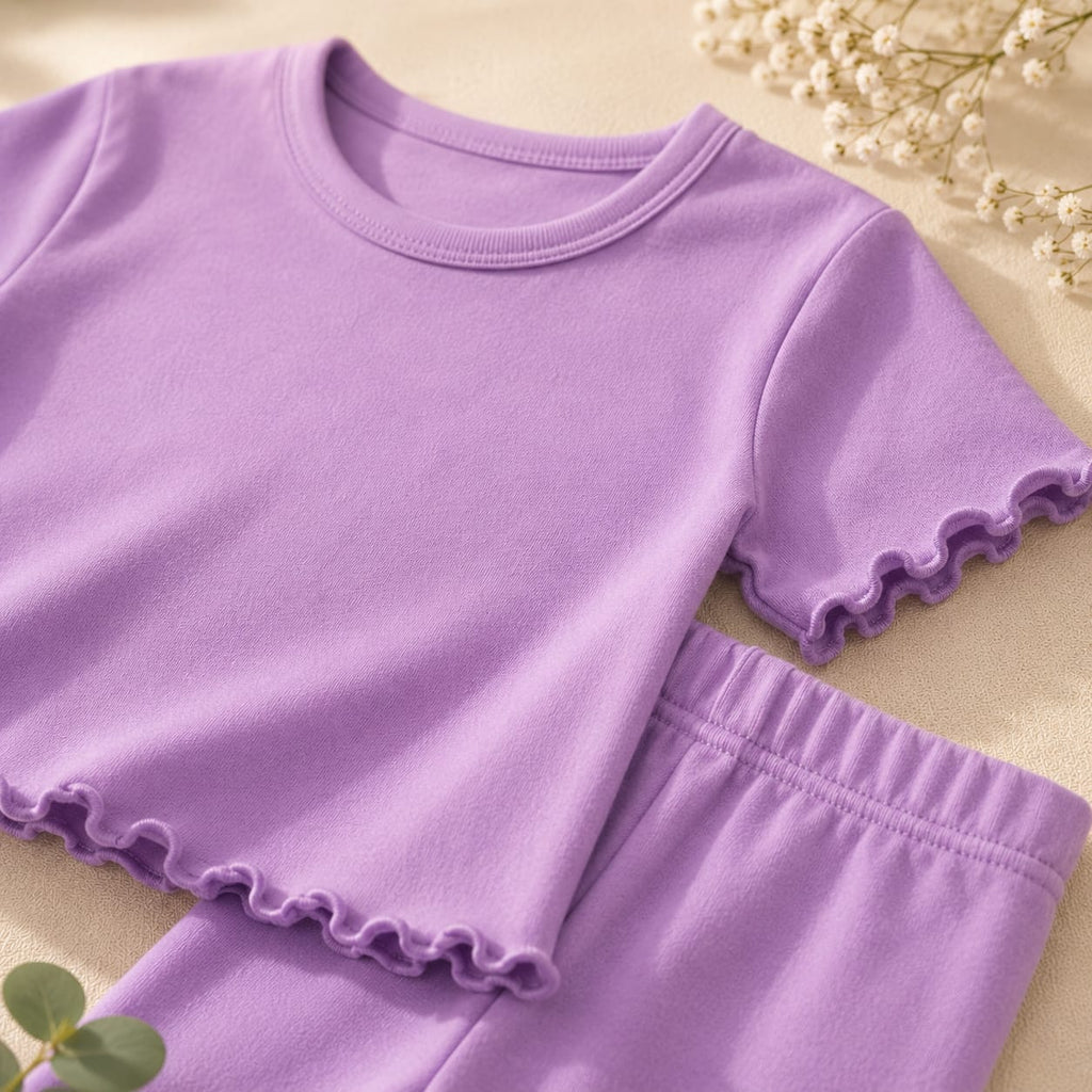Girls Purple Premium Casual Pajama Set