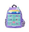 3D cat dollhouse purple backpack for girls