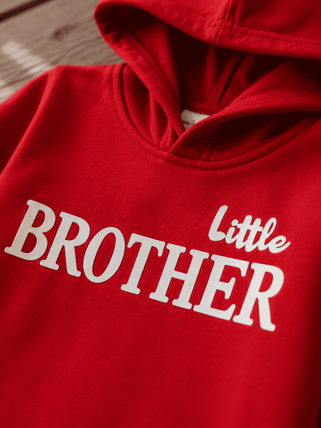 Plush-Hoodie Romper - Little Brother in Red