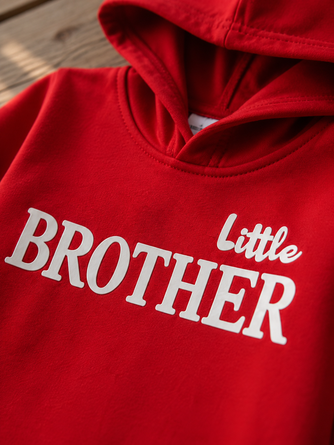 Plush-Hoodie Romper - Little Brother in Red