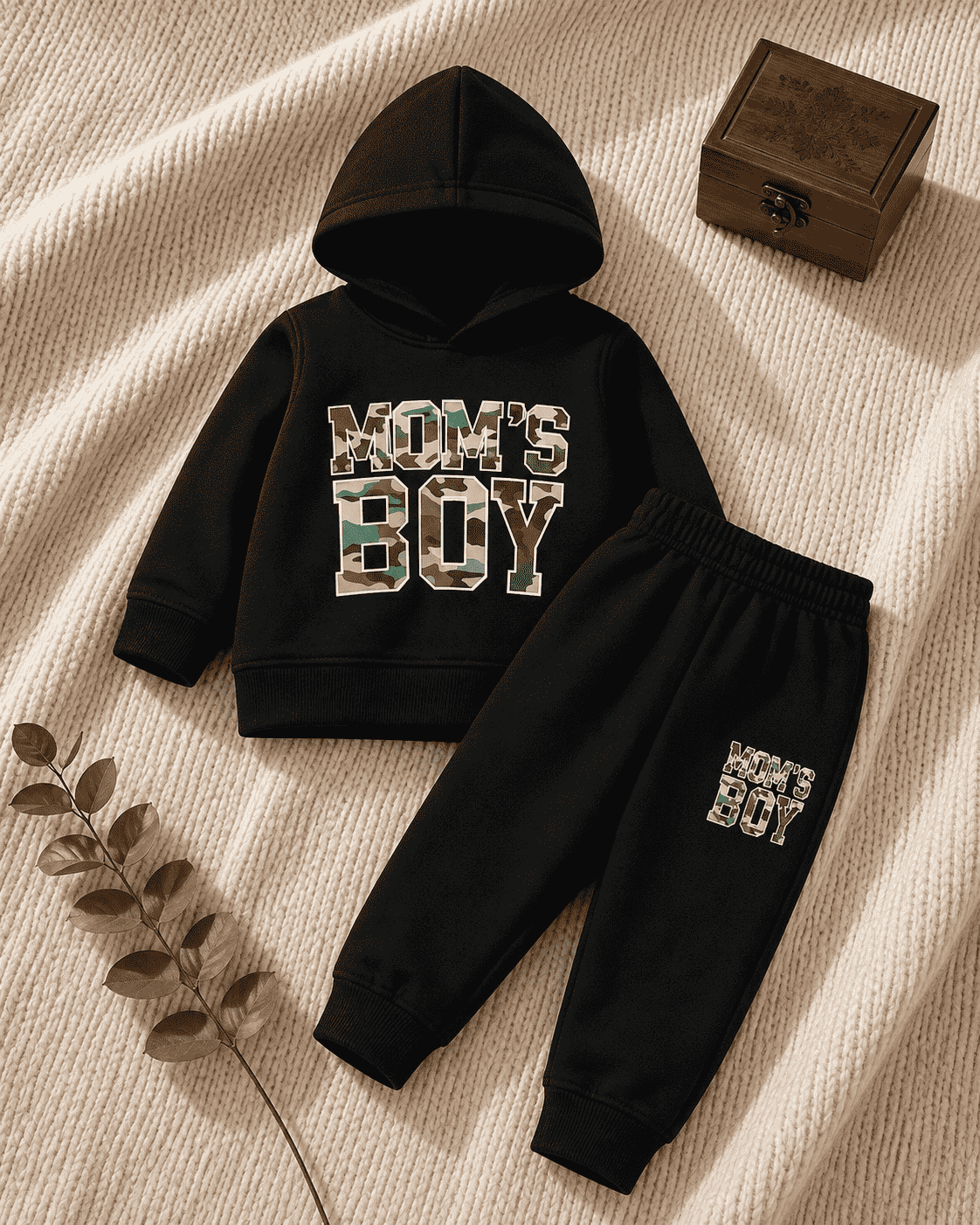 Plush-Hoodie Style - Mama's Boy Fleece Basic Set