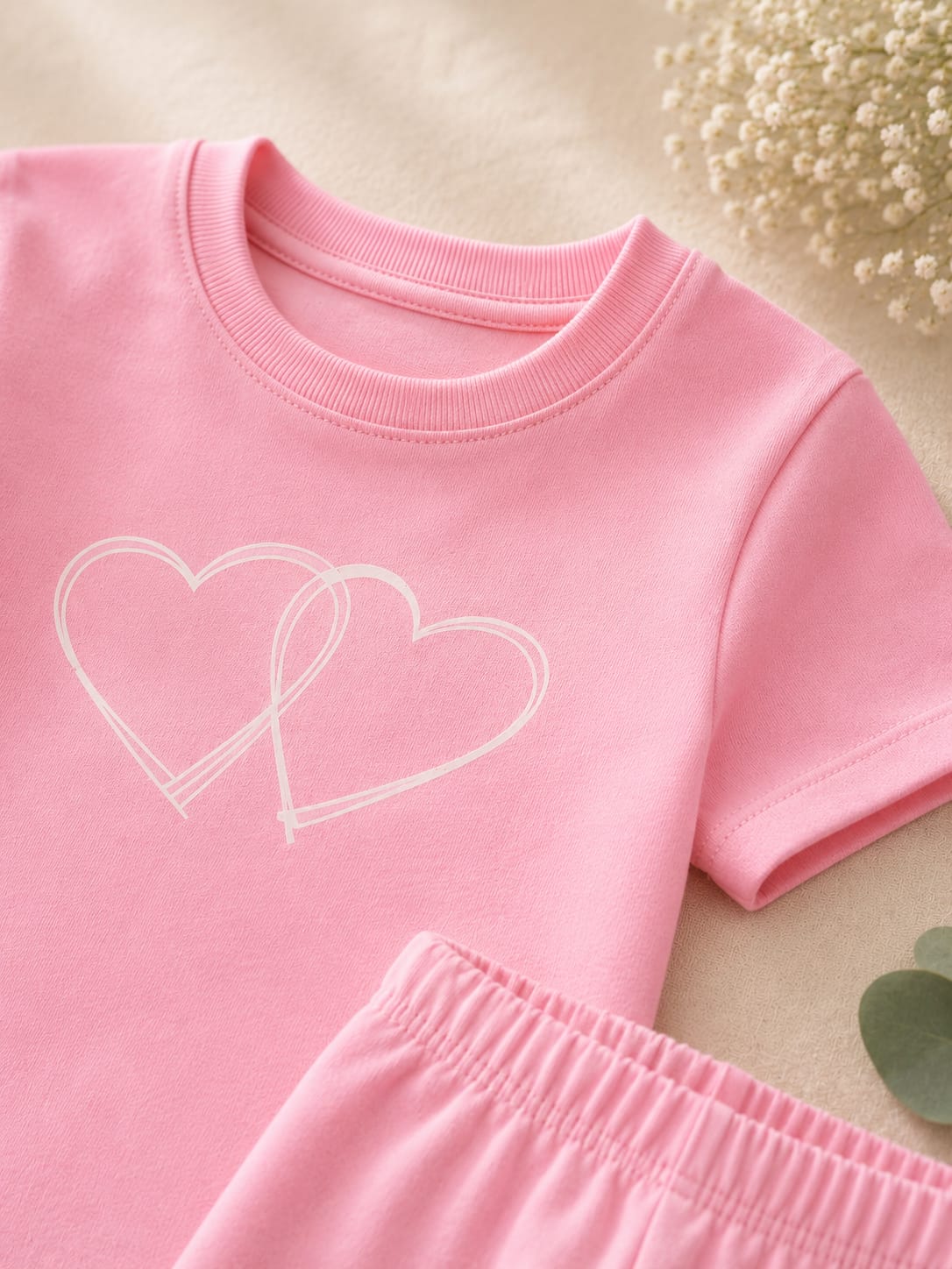 Girls Soft Pink T-Shirt & Legging Set