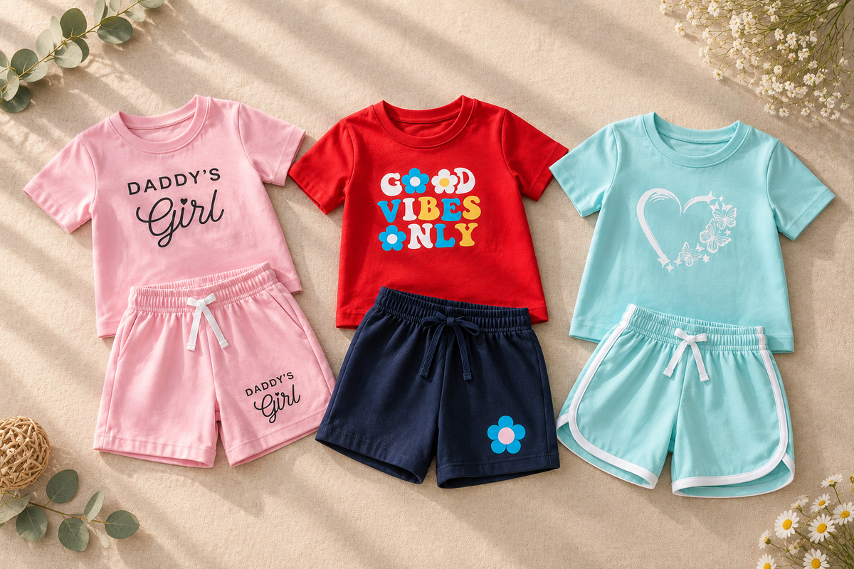 Kids Cotton T-Shirt & Shorts Co-Ord Set – Pack of 3