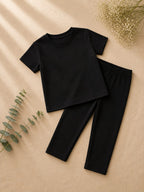 Girls Black T-Shirt & Trouser Co-ord Set