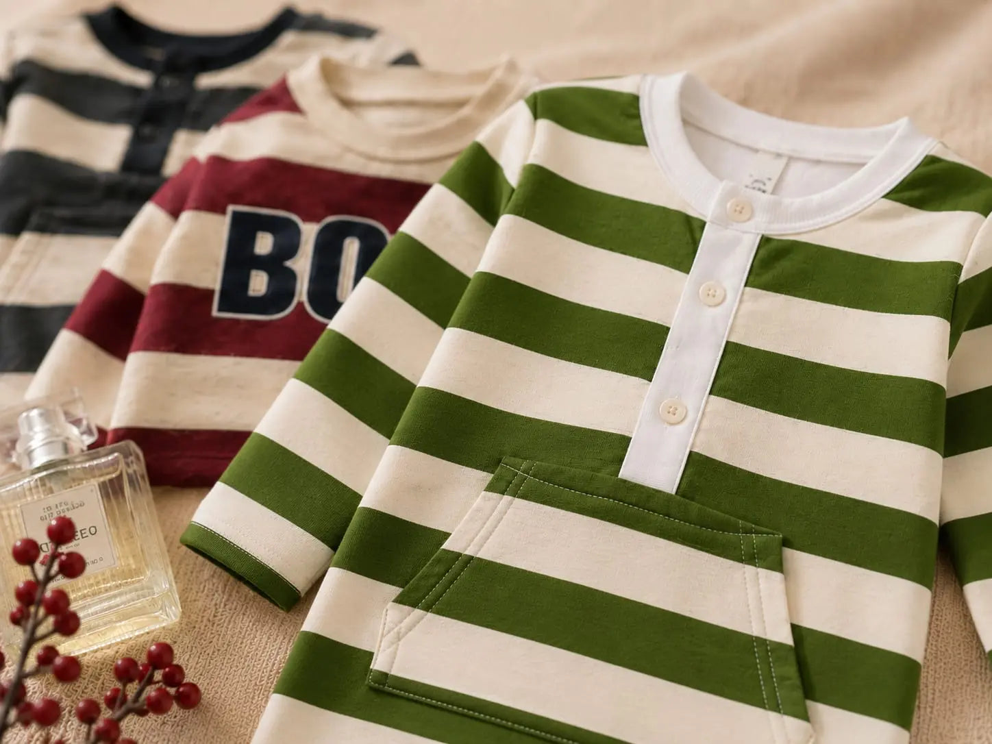 Baby Boy Striped Romper Set Pack of 3