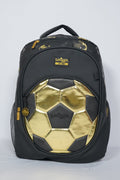 Gold soccer ball black backpack for boys