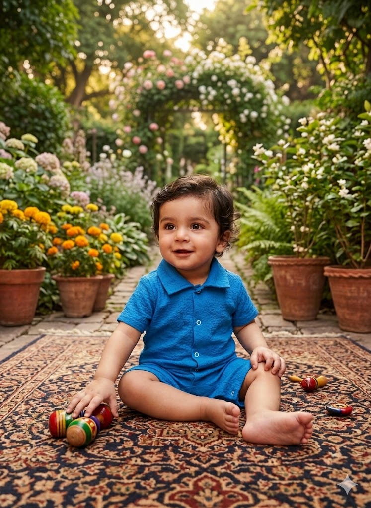 MINI AURA Boys Textured Romper – Royal Blue