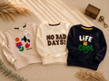 Kids neutral navy sweatshirt pack of 3 flat lay