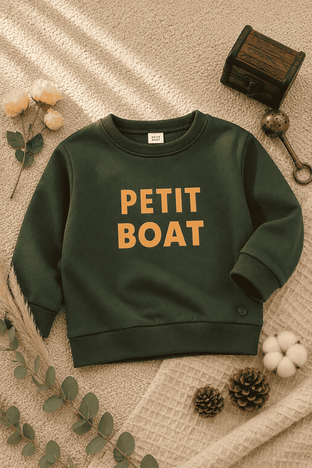 Full Sleeves Sweat Shirt - Petit Boat Green
