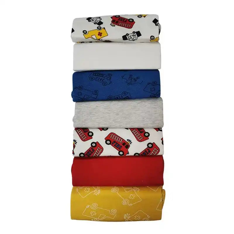 Rescue Vehicles & Solid Colors Baby Bodysuits 7-Pack