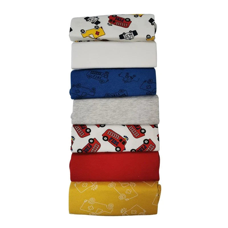 Rescue Vehicles & Solid Colors Baby Bodysuits 7-Pack