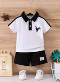Shirt and Short Set - White Polo