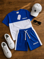Nifty Basics Boys T-Shirt and Shorts Set (Brooklyn) – Royal Blue & White