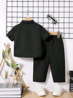 PLUSH-PREMIUM BASICS CASUAL WEAR P/J SET IN BLACK